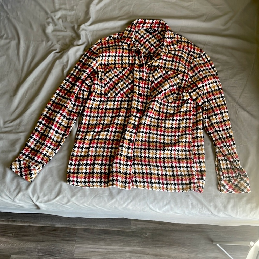 Men’s oversized large double pocket flannel shirt